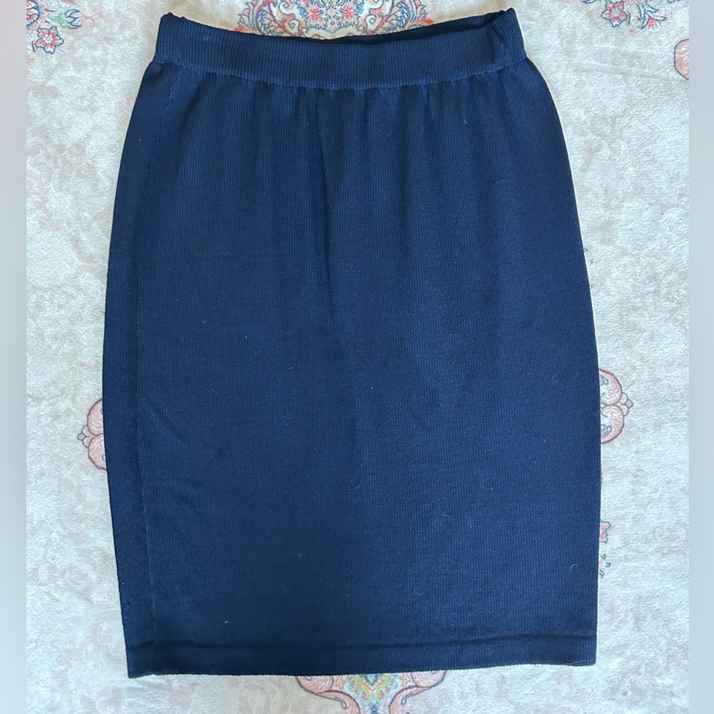 St John Elegant Navy Blue Women's Skirt-10